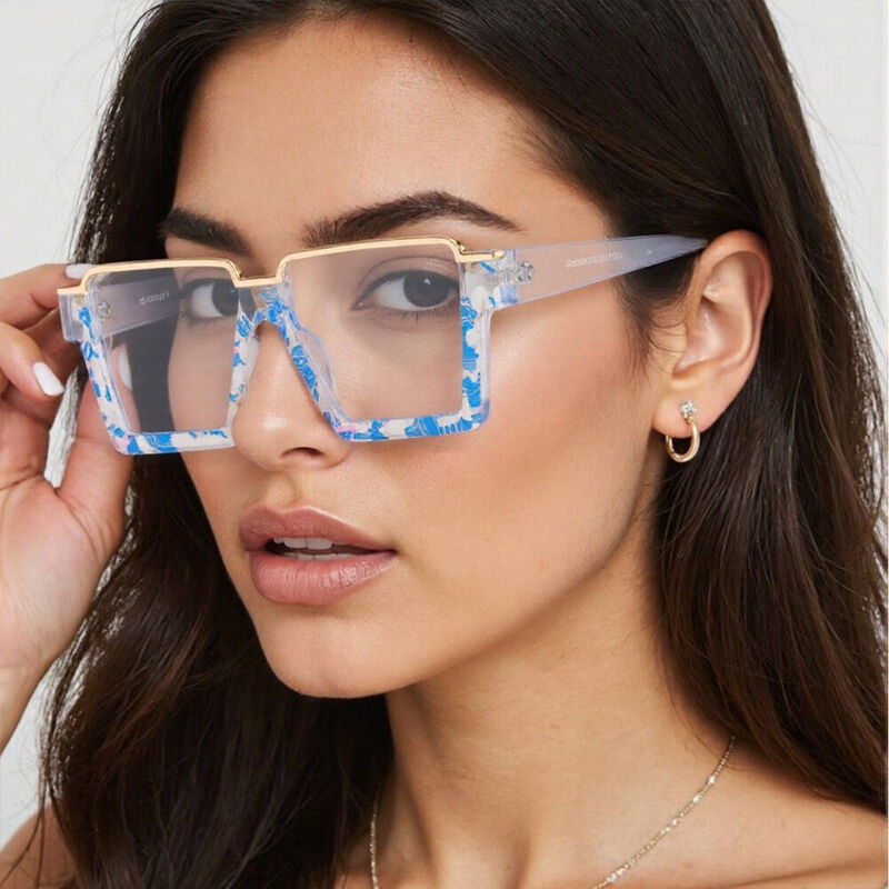 Olga Square Blue Glasses