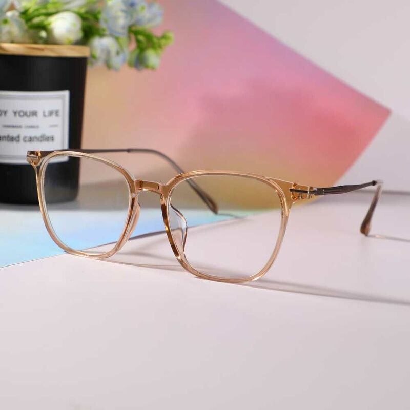 Morgan Rectangle Brown Glasses
