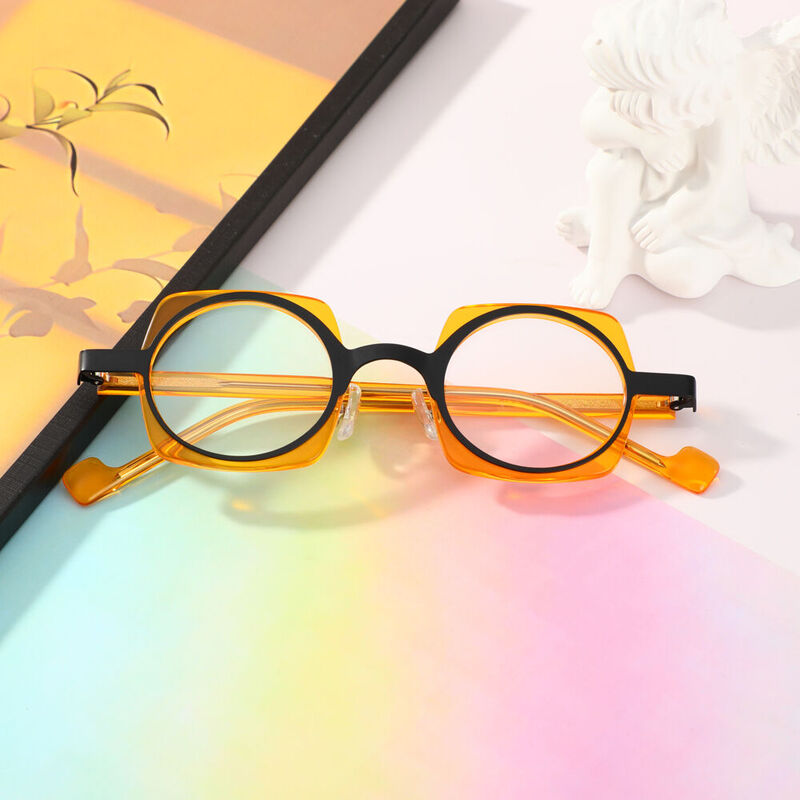 Nina Square Orange Glasses