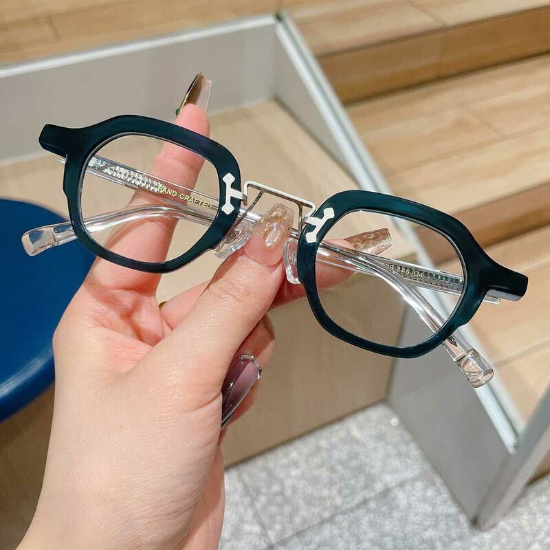 Ivan Quadratische Blaue Brille