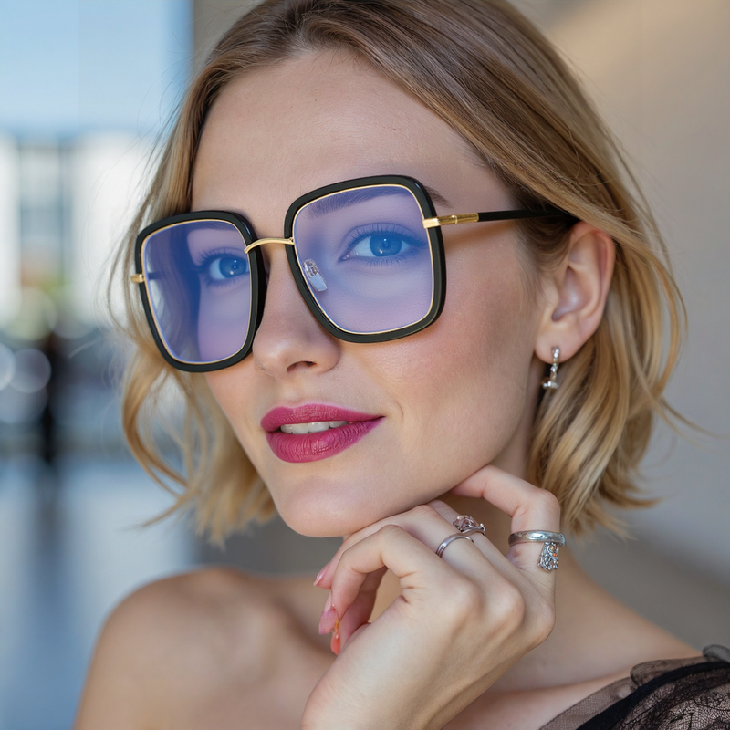 Timoth Square Black Glasses