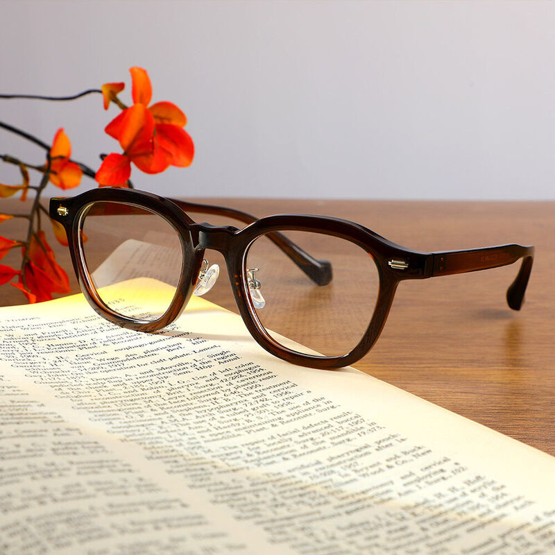 Roy Quadratische Braune Brille