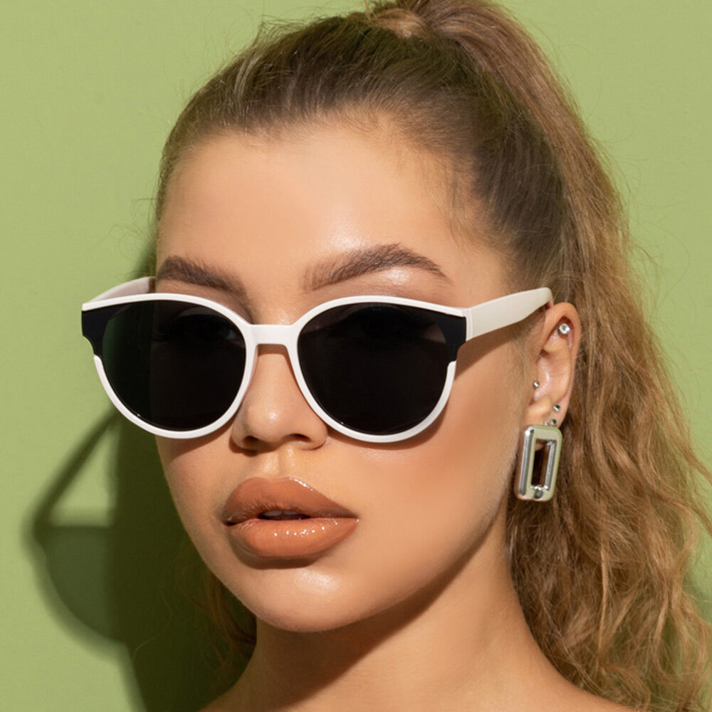 Monroe Round White Sunglasses