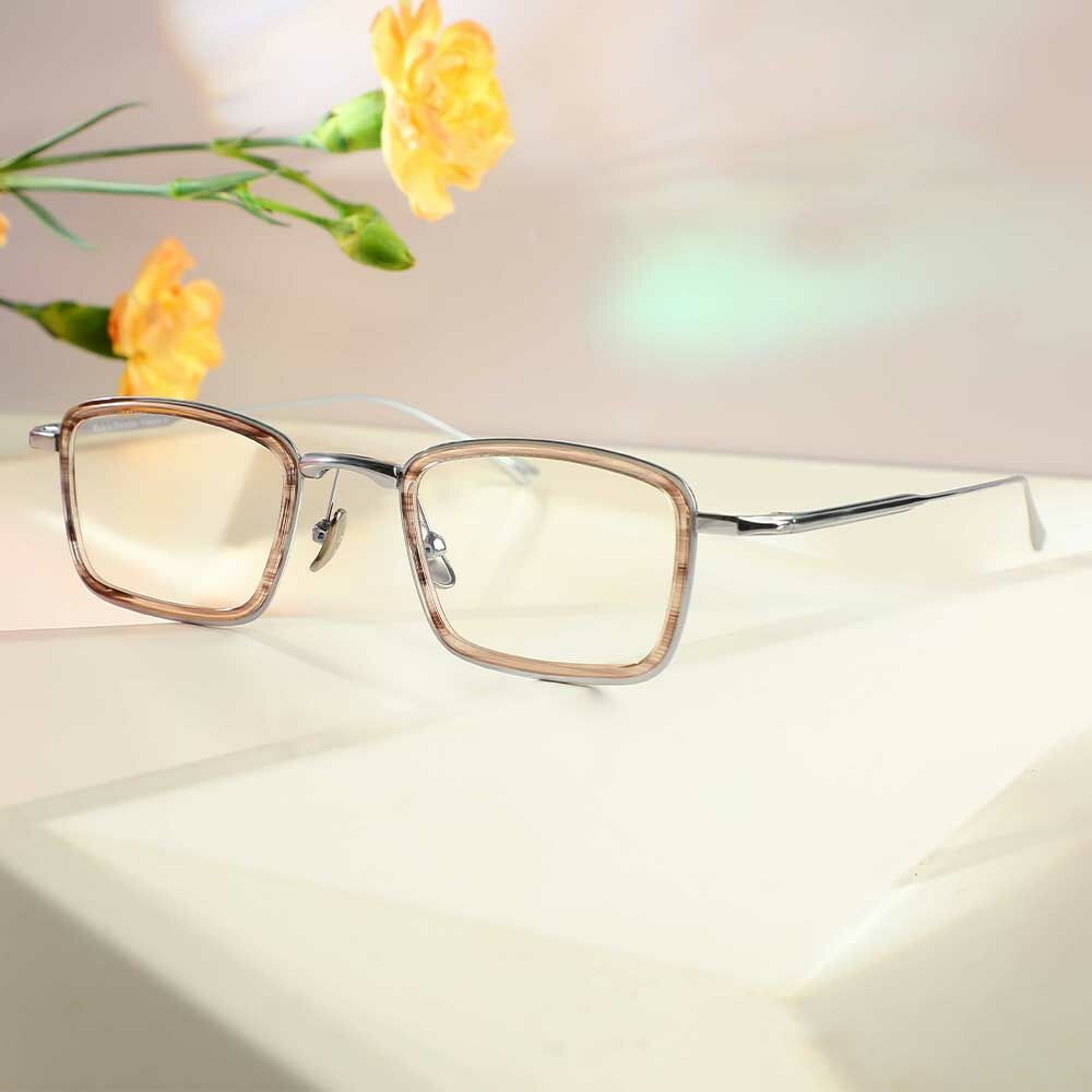 Chester Rechteckige Graue Brille