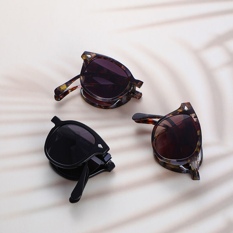 Transform Round Tortoise/Grey Folding Sunglasses