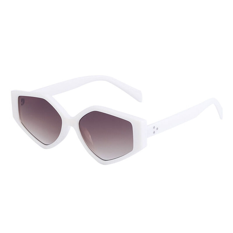 Skya Geometric White Sunglasses