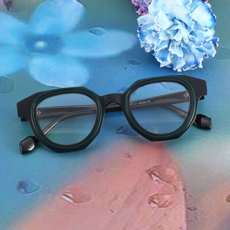 Raquel Geometric Black Glasses