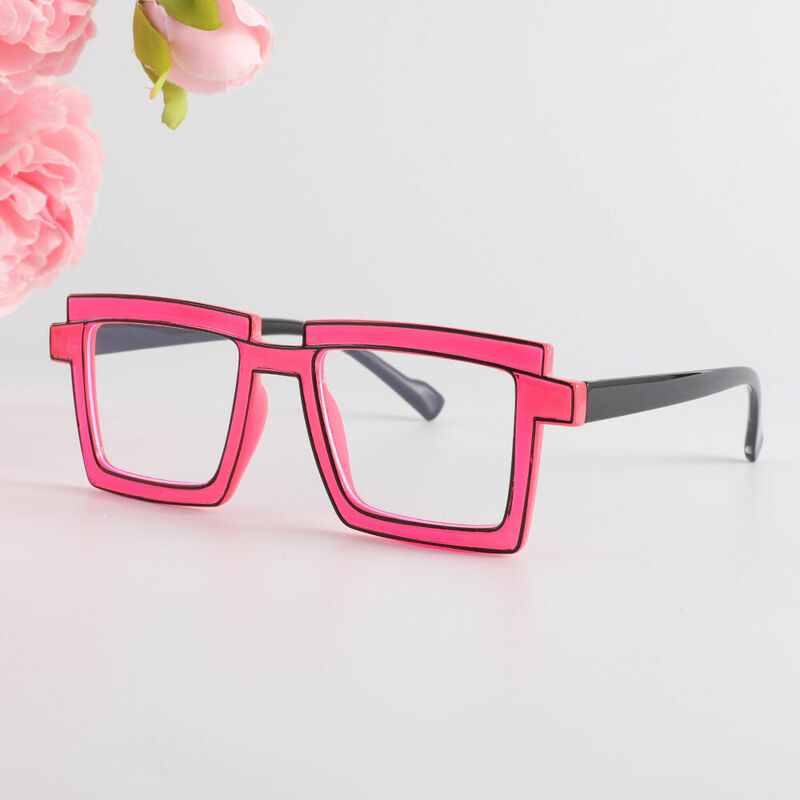 Flossie Square Pink Glasses