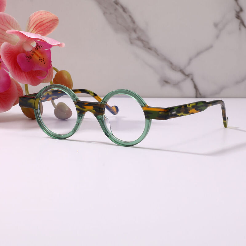 Auga Round Green Glasses