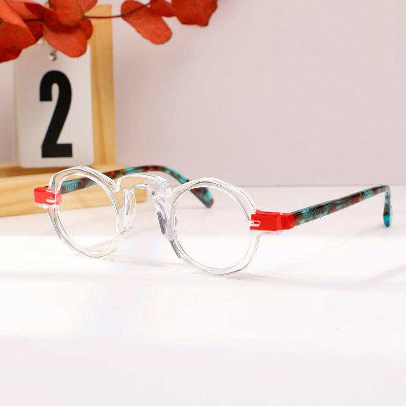 Audre Round Clear Glasses