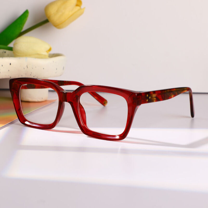 Copperfie Quadratische Rote Brille