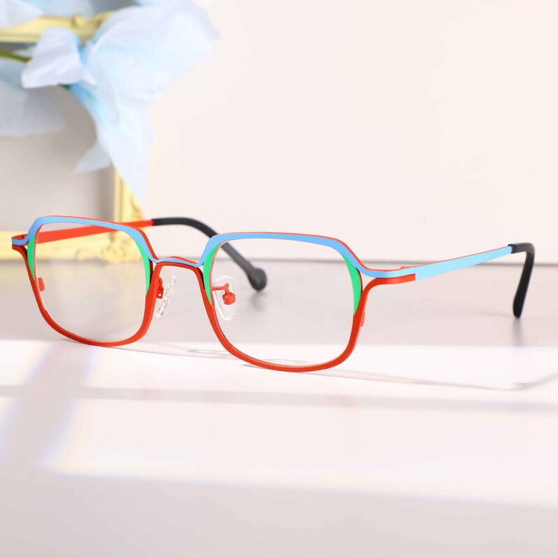 Geordiee Square Red Glasses