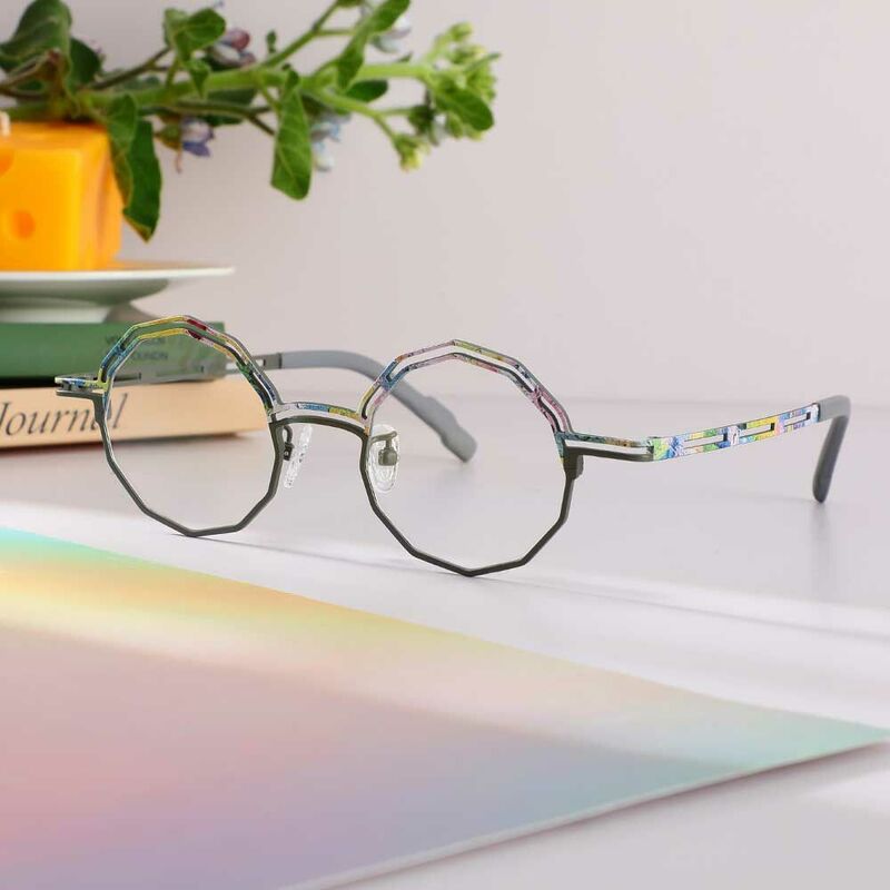 Galbraith Geometrische Graue Brille