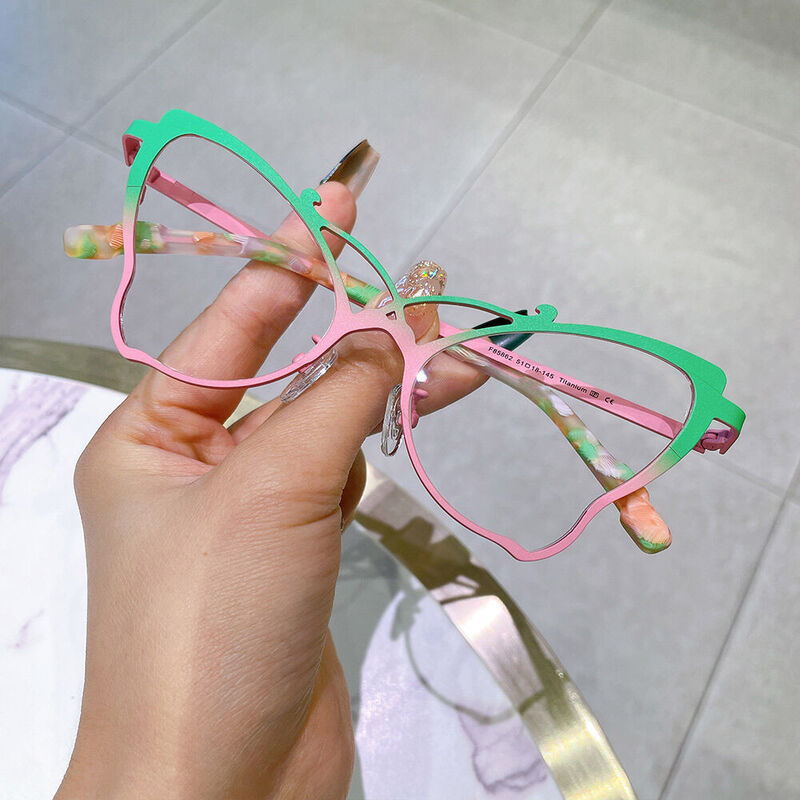 Vaugha Cat Eye Grüne Brille