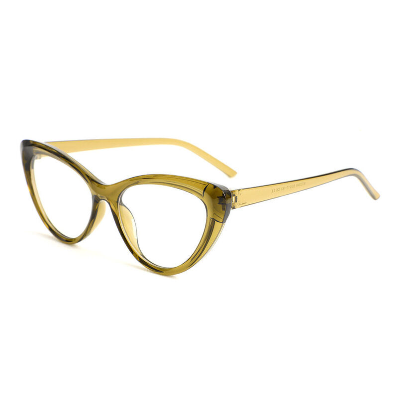 Pearl Cat Eye Grüne Brille