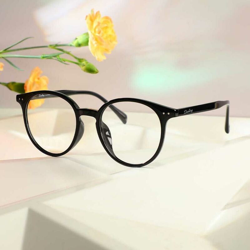 Samantha Round Black Glasses