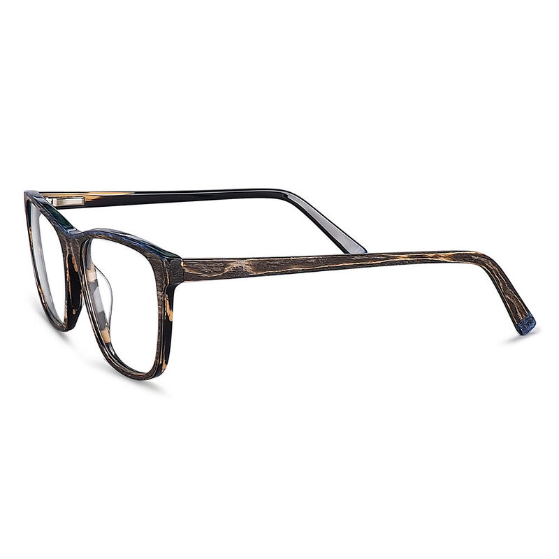 Chaya Square Wood textured Brown Glasses