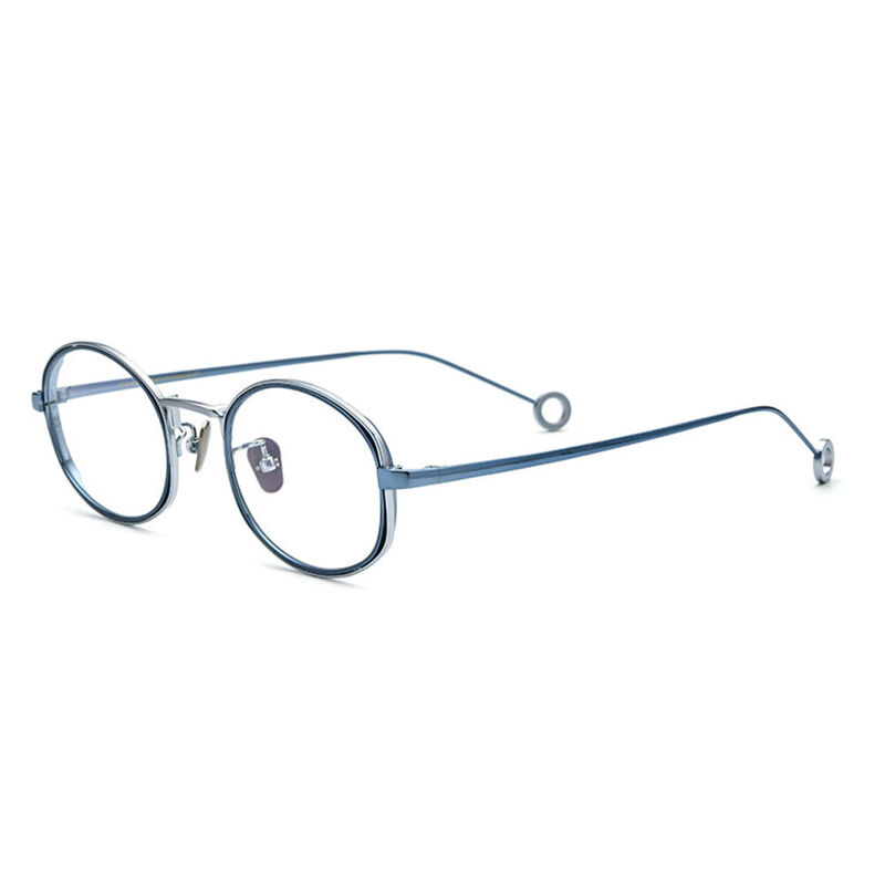 Cleveland Oval Blue Glasses