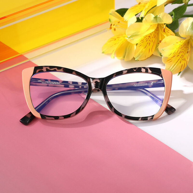 Sophie Cat Eye Leopard Glasses