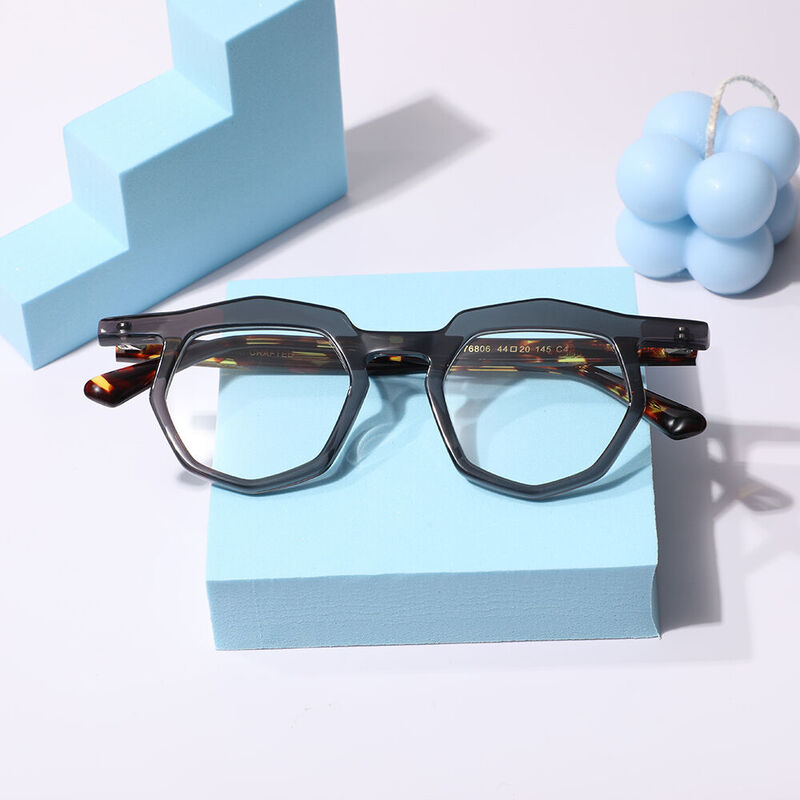 Saxo Geometric Gray Glasses