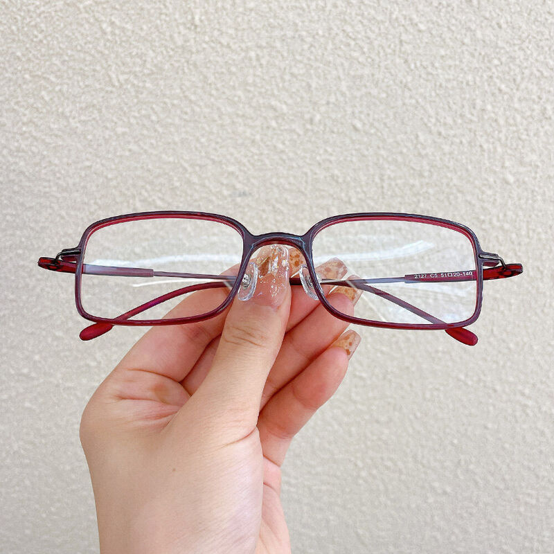 Ottea Rectangle Red Glasses