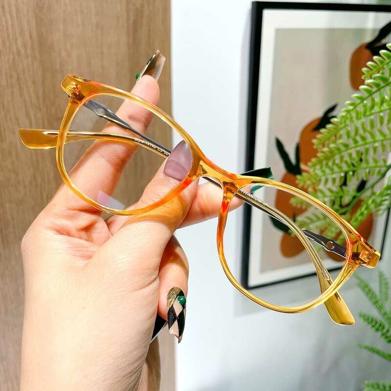 Chaucer Oval Yellow Glasses