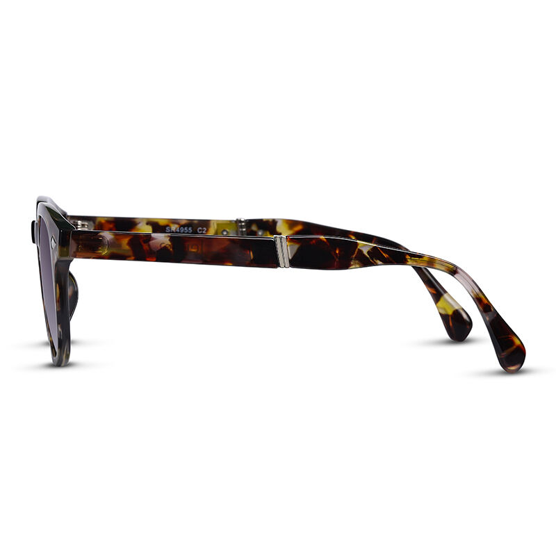 Transform Round Tortoise/Grey Folding Sunglasses