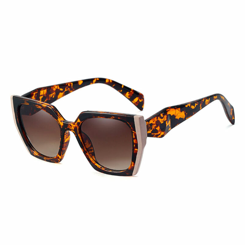 Silvia Square Pink Leopard Sunglasses