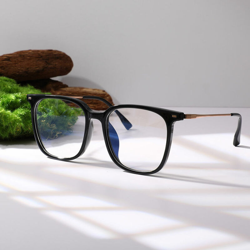 Regna Square Black Gold Glasses