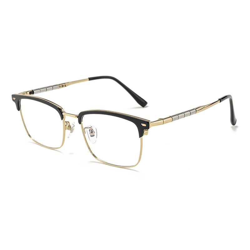 Sapir Browline Black Gold Glasses