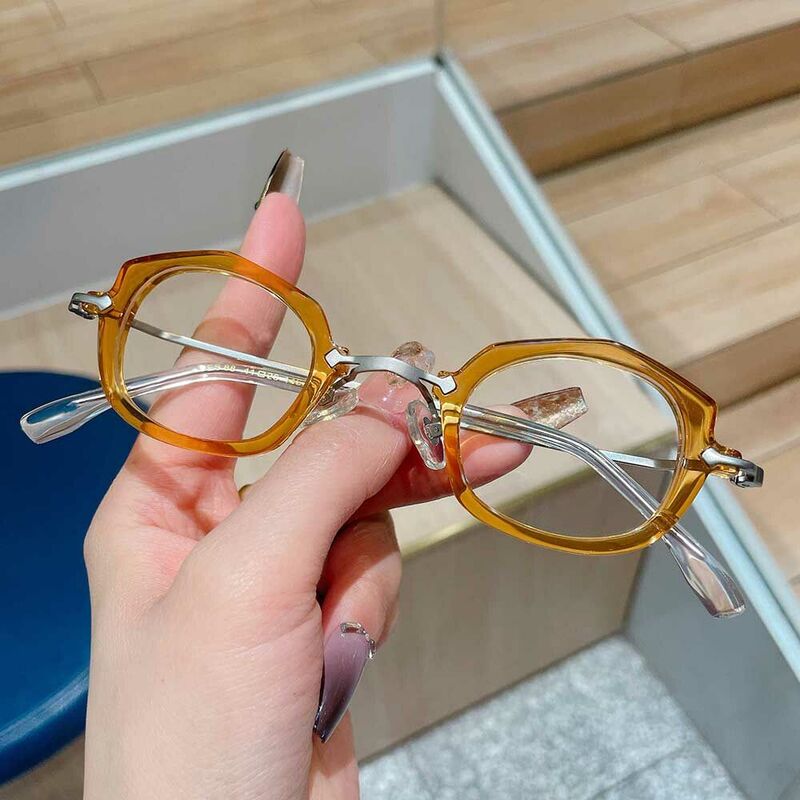 Simon Oval Yellow Glasses