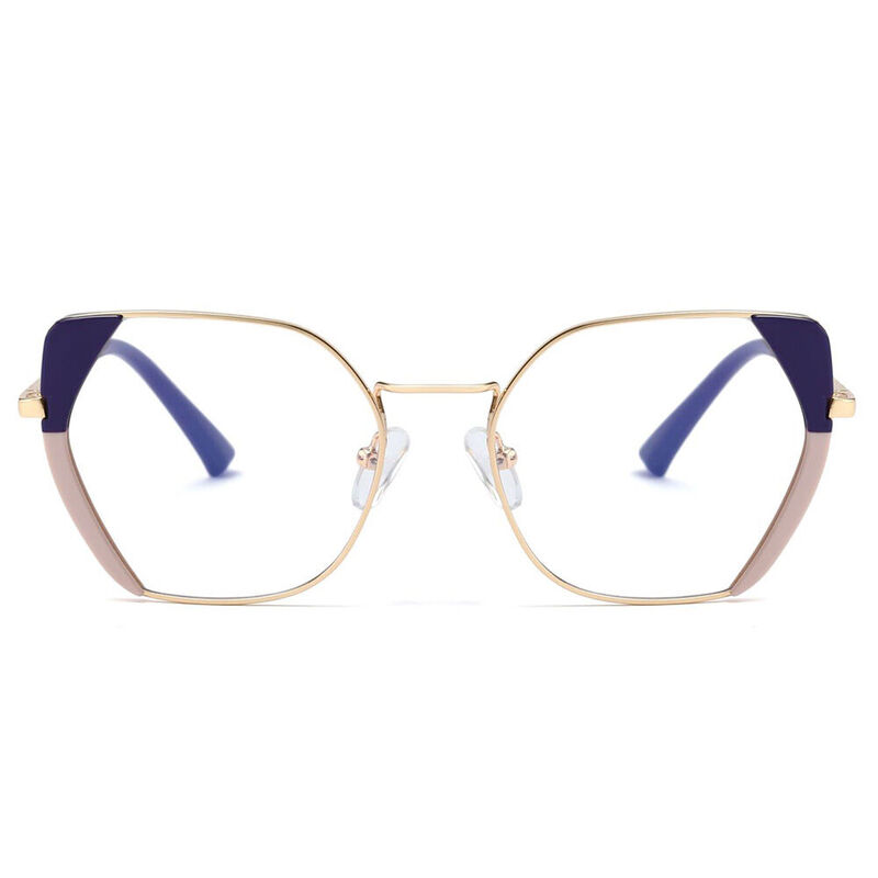 Antoinette Geometric Blue Gray Glasses