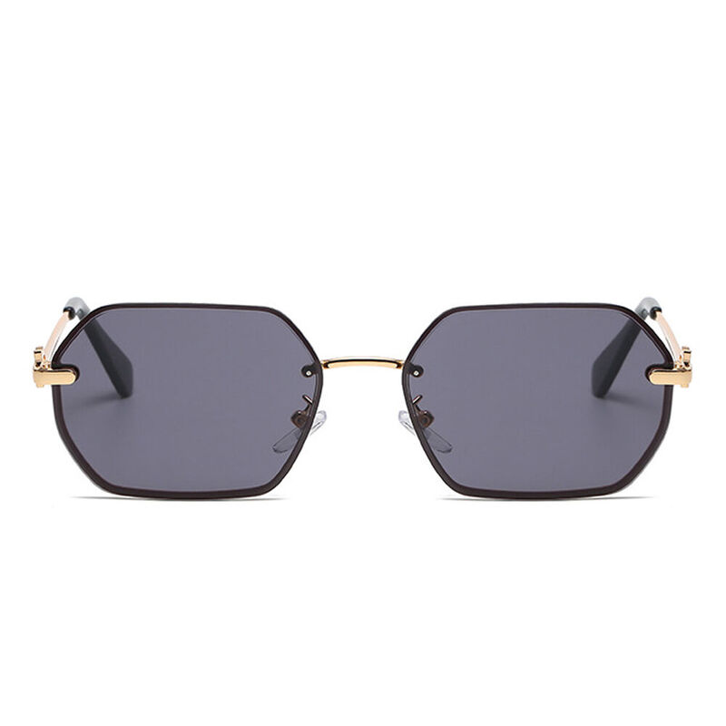 Cecily Geometric Black Sunglasses