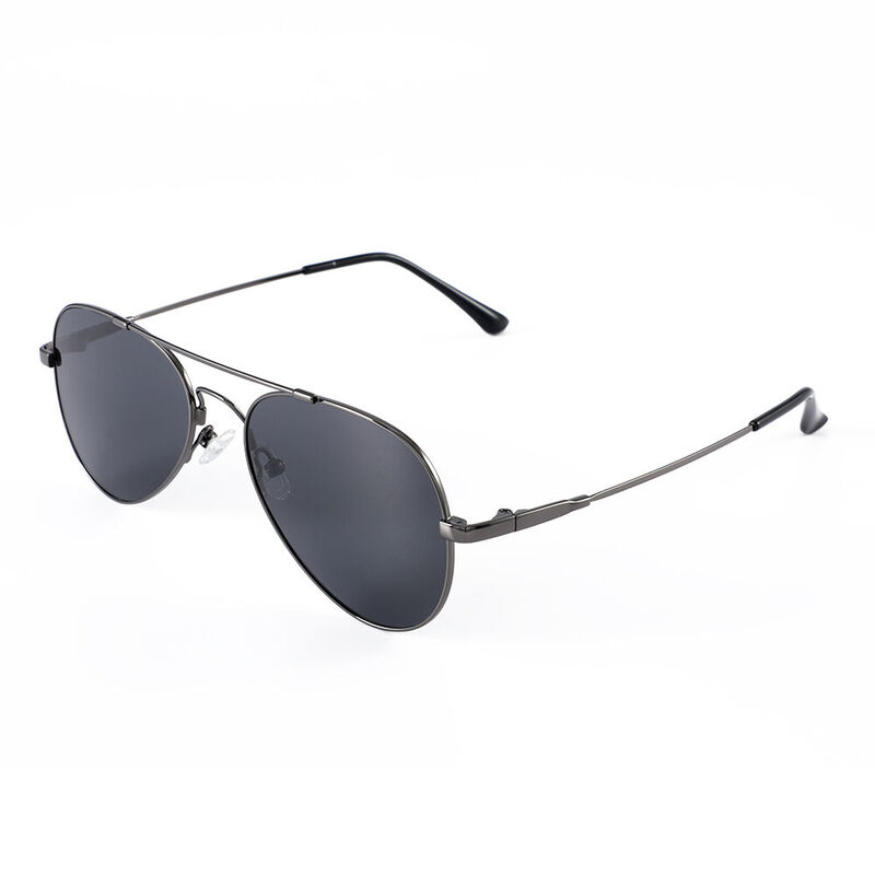 Harper Aviator Black Sunglasses