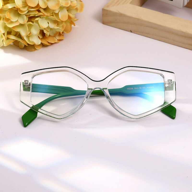 Stoler Geometric Green Glasses