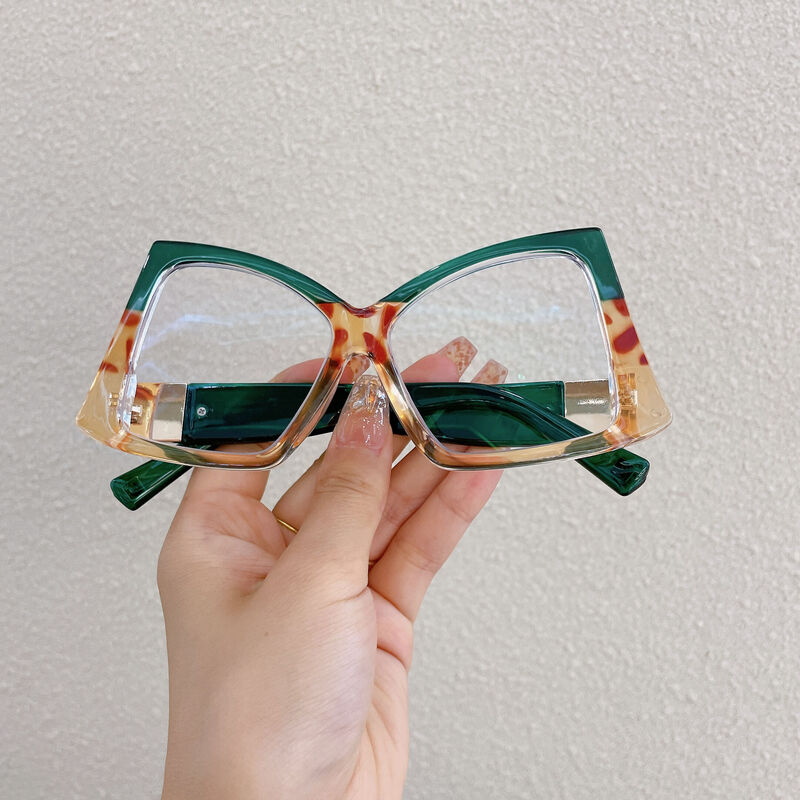 Zebu Cat Eye Green Glasses