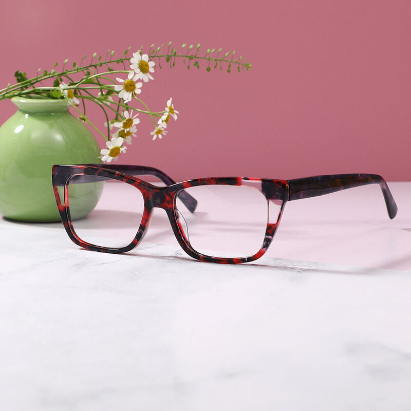 Wenis Square Red Glasses