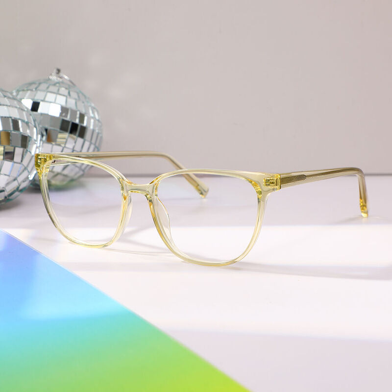 Hopd Square Yellow Glasses