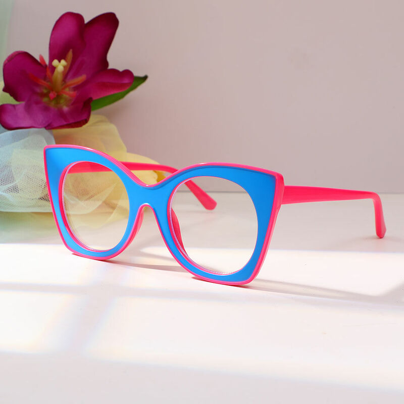 Betty Cat Eye Blue Glasses