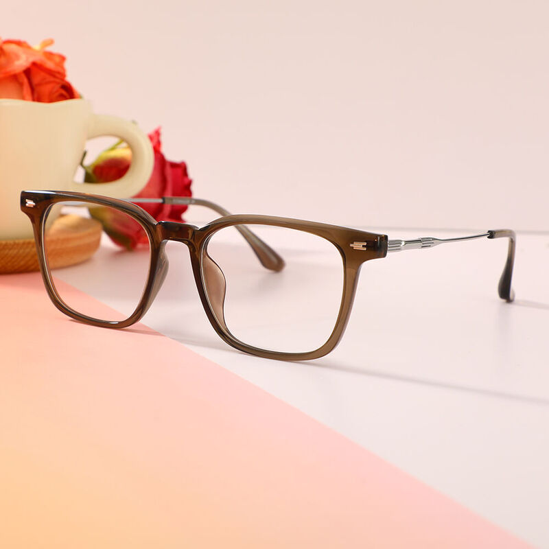 Polly Square Brown Glasses