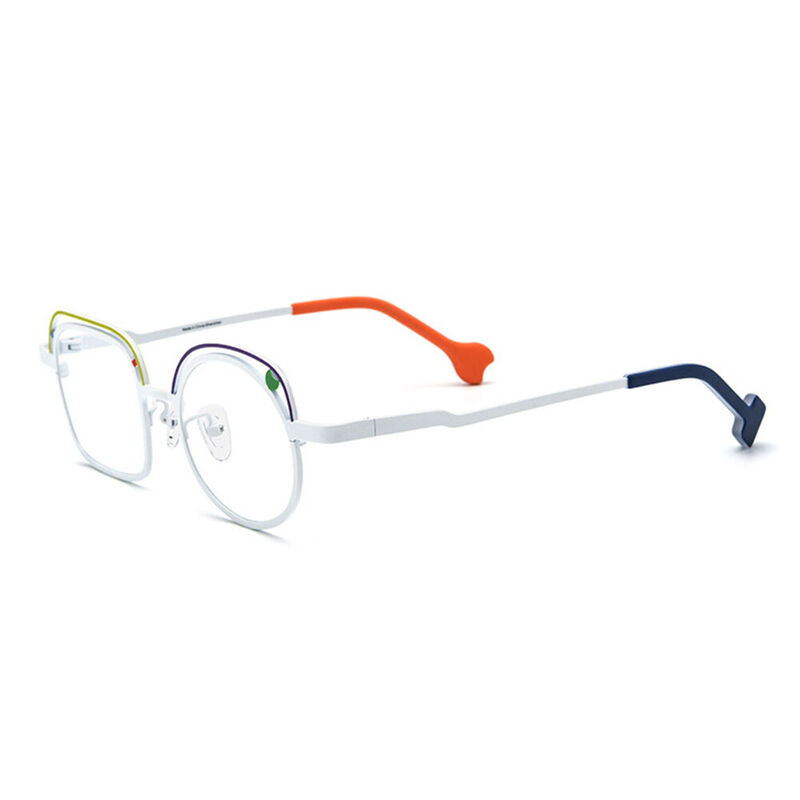 Harrima Square Round White Glasses