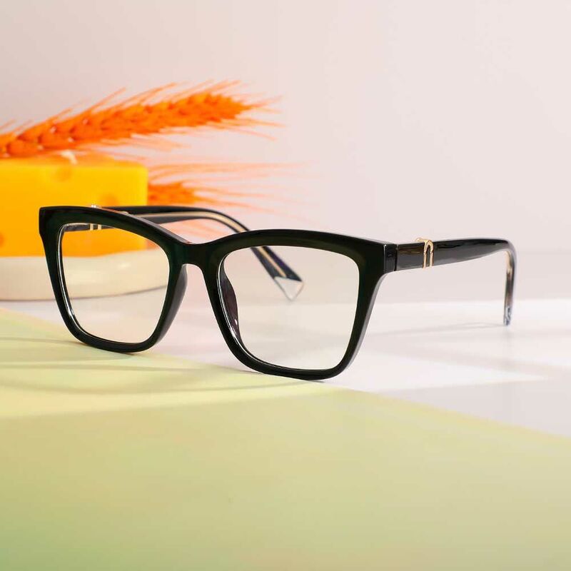 Alice Square Black Glasses