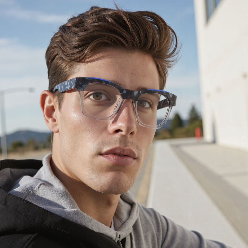 Hagen Square Grey Glasses