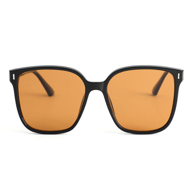 Jamie Quadratische Braune Sonnenbrille