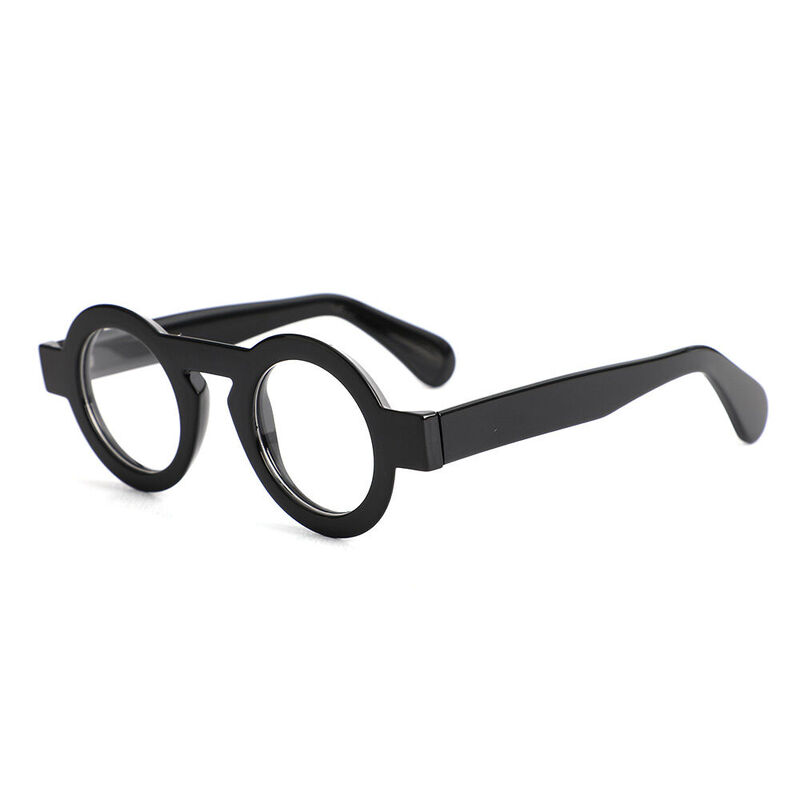 Meroy Runde Schwarze Brille