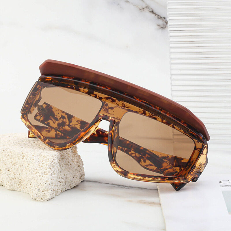 Jagger Geometric Tortoise Sunglasses