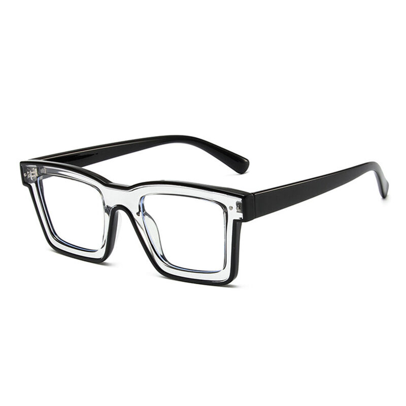 Bronte Square Black Clear Glasses