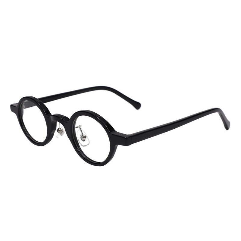 Aaro Round Black Glasses