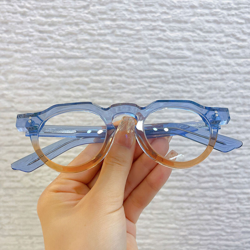 Susvn Round Blue Glasses