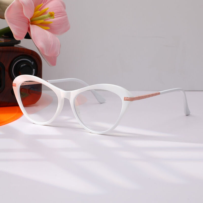 Rala Cat Eye White Glasses